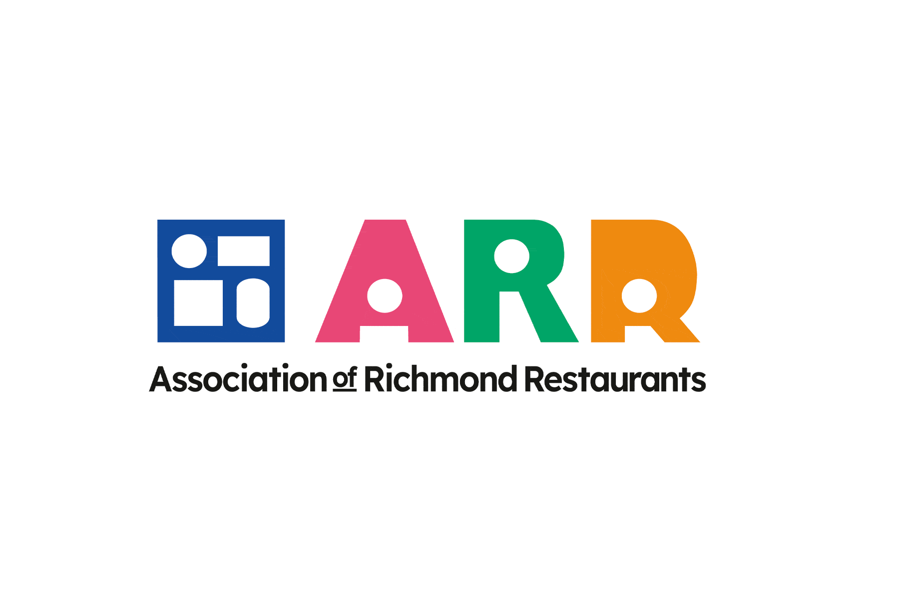 Logo animation for ARR (Association of Richmond Restaurants) surrounded by appearing foods.